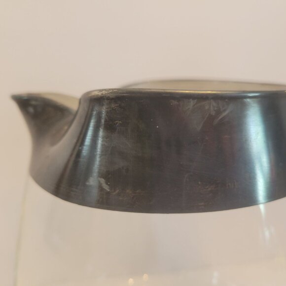 Mid-Century Modern Dorothy Thorpe Glass Pitcher With Metal Rim Handle - Picture 2 of 7
